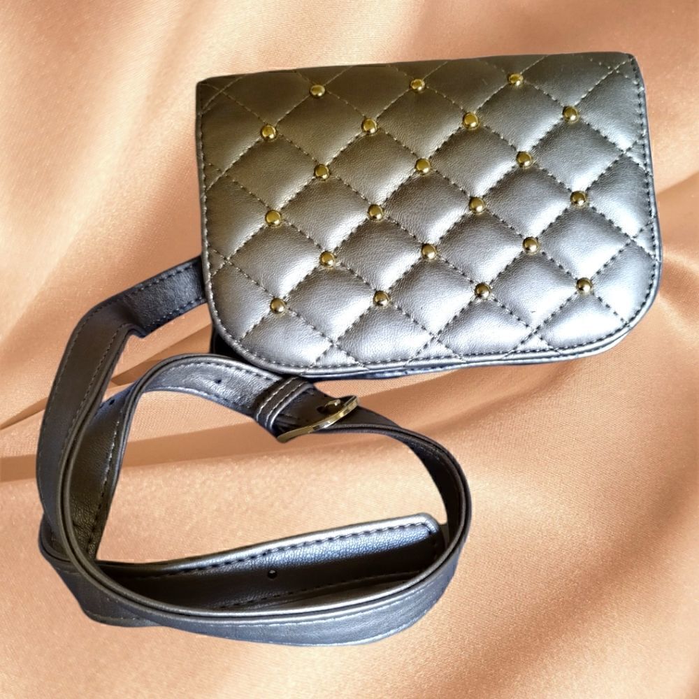 Fanny Pack/Belt Bag/ Waist Purse by SLINKY  STUDDED Body Purse GOLD Studded  NEW